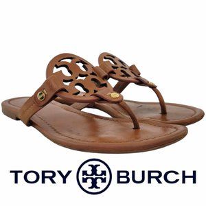 Tory Burch Miller Flat Leather Thong Sandal Women's 6.5M - Vintage Vachetta